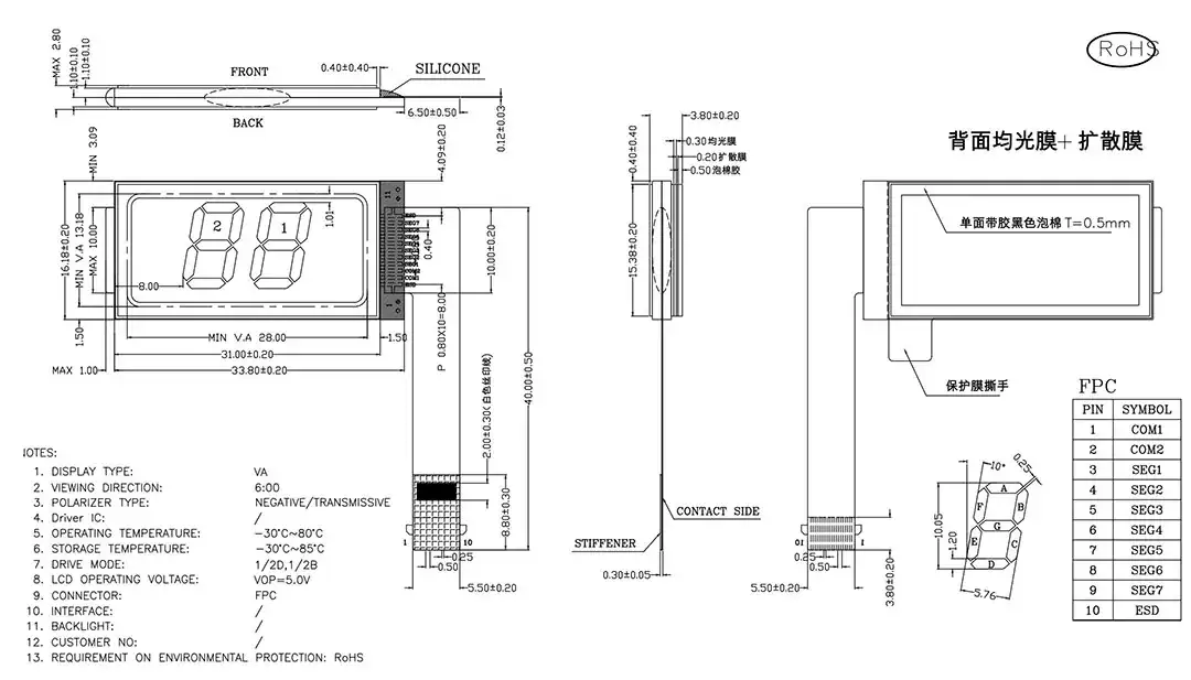 VA Negative LCD Module